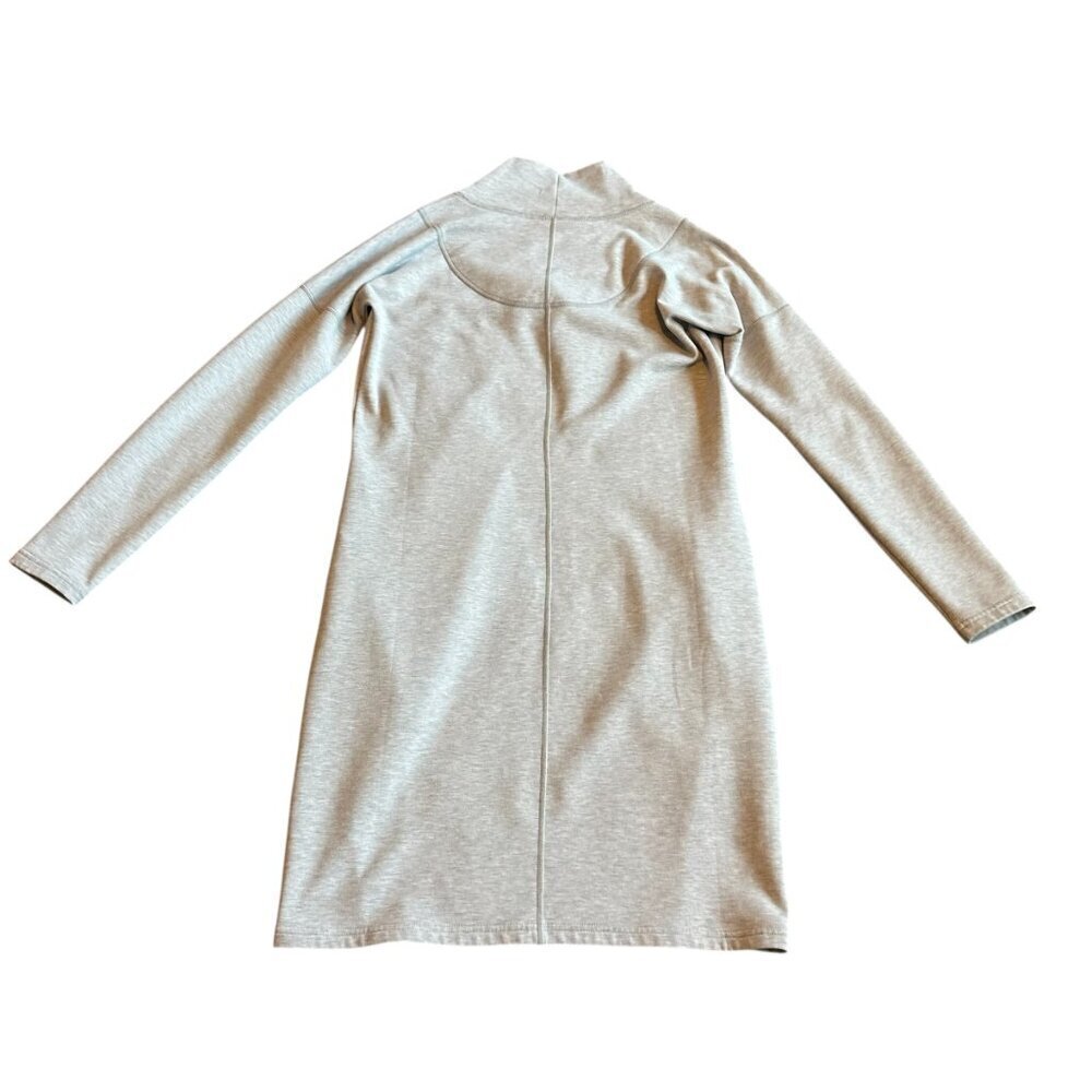 Athleta Grey Long Sleeve Shift Dress Stretchy Classic Athleisure Size Small - Picture 7 of 12